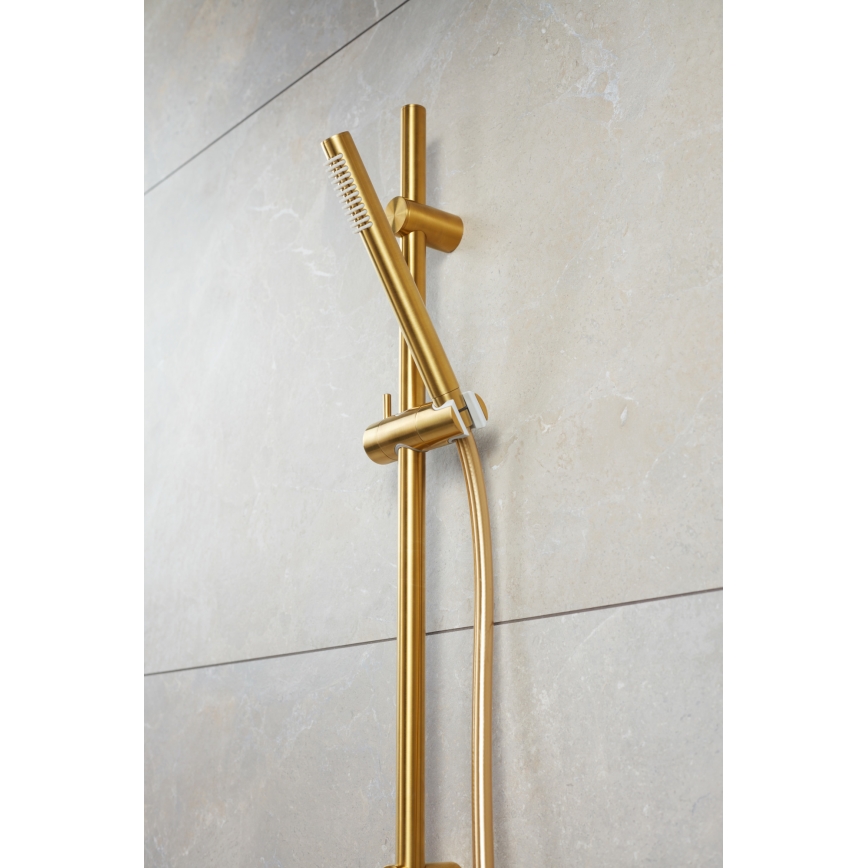 KFA Armatura 841-363-31 - Duschgarnitur MOZA Edelstahl/geschliffen golden