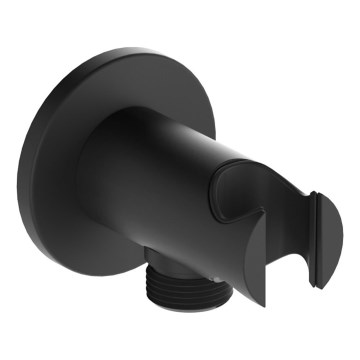 KFA Armatura 845-053-81 - Supporto doccia rotondo con uscita MOZA ottone/opaco nero
