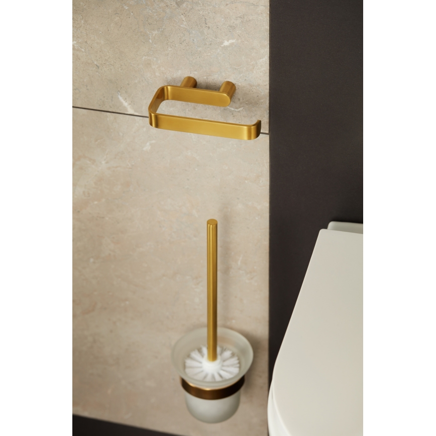 KFA Armatura 864-022-31 - Toilettenpapierhalter Edelstahl/geschliffen golden