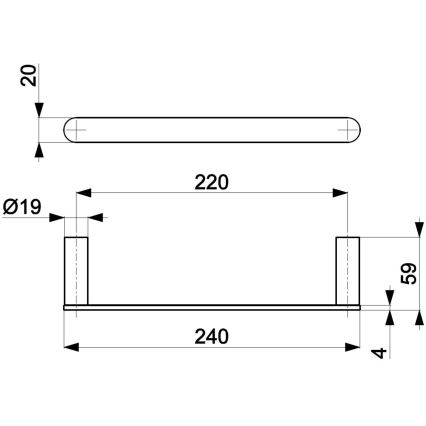 KFA Armatura 864-025-81 - Appendiabiti da parete 24 cm acciaio inossidabile/opaco nero