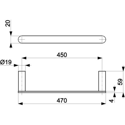 KFA Armatura 864-026-00 - Appendiabiti da parete 47 cm cromo lucido
