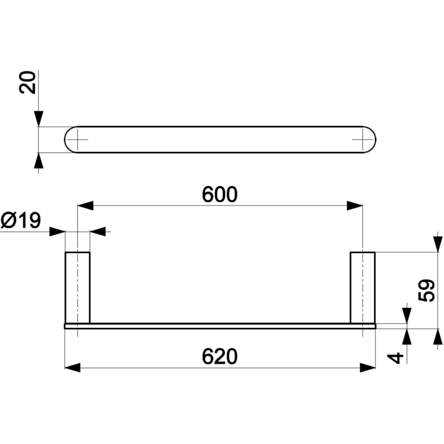 KFA Armatura 864-027-00 - Appendiabiti da parete 62 cm cromo lucido