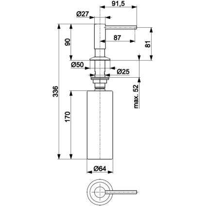 KFA Armatura 990-100-31 - Distributeur de savon encastré DUERO acier inoxydable/poli doré