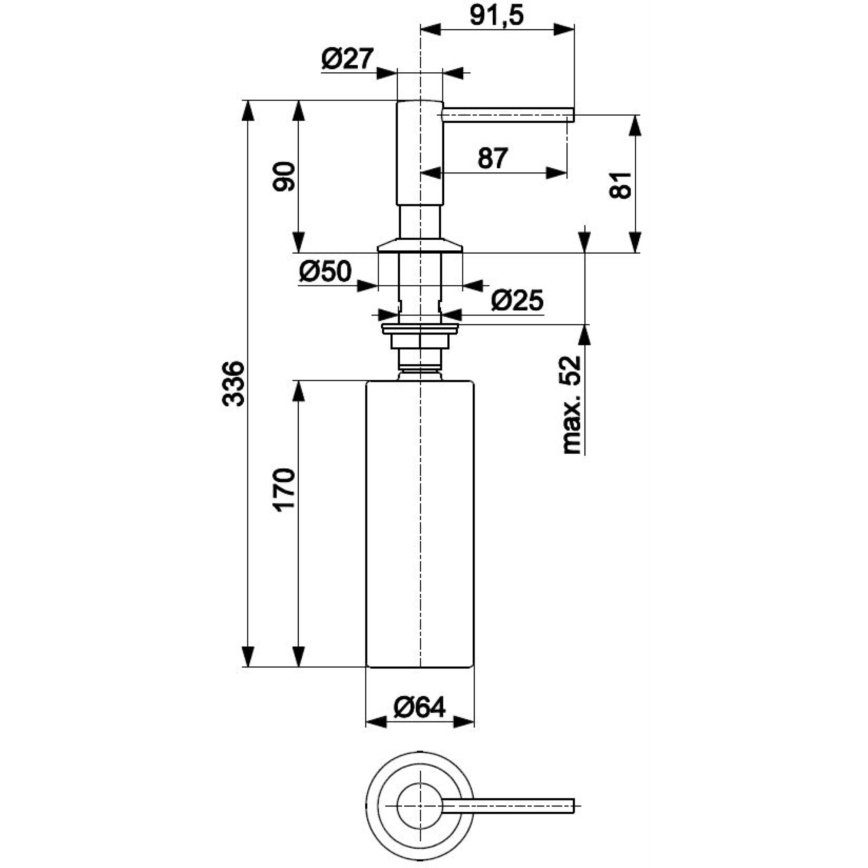 KFA Armatura 990-100-31 - Distributeur de savon encastré DUERO acier inoxydable/poli doré