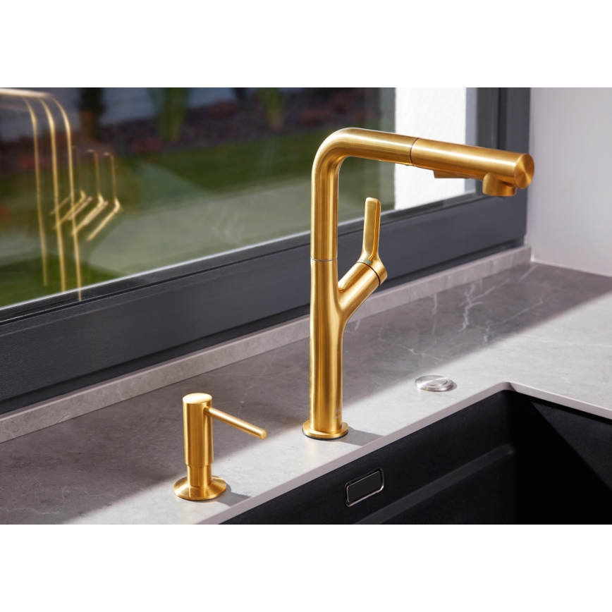 KFA Armatura 990-100-31 - Distributore di sapone da incasso DUERO acciaio inossidabile/molato oro