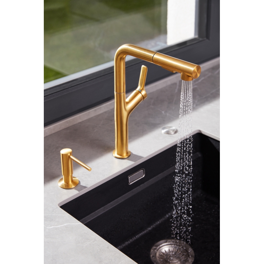 KFA Armatura 990-100-31 - Distributore di sapone da incasso DUERO acciaio inossidabile/molato oro