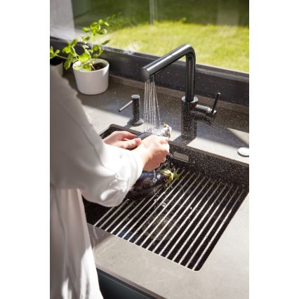 KFA Armatura 990-100-81 - Distributeur de savon encastré DUERO acier inoxydable/mat noir