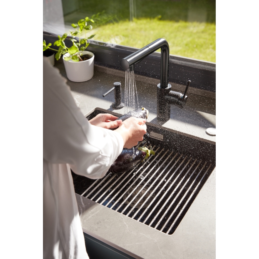 KFA Armatura 990-100-81 - Distributeur de savon encastré DUERO acier inoxydable/mat noir