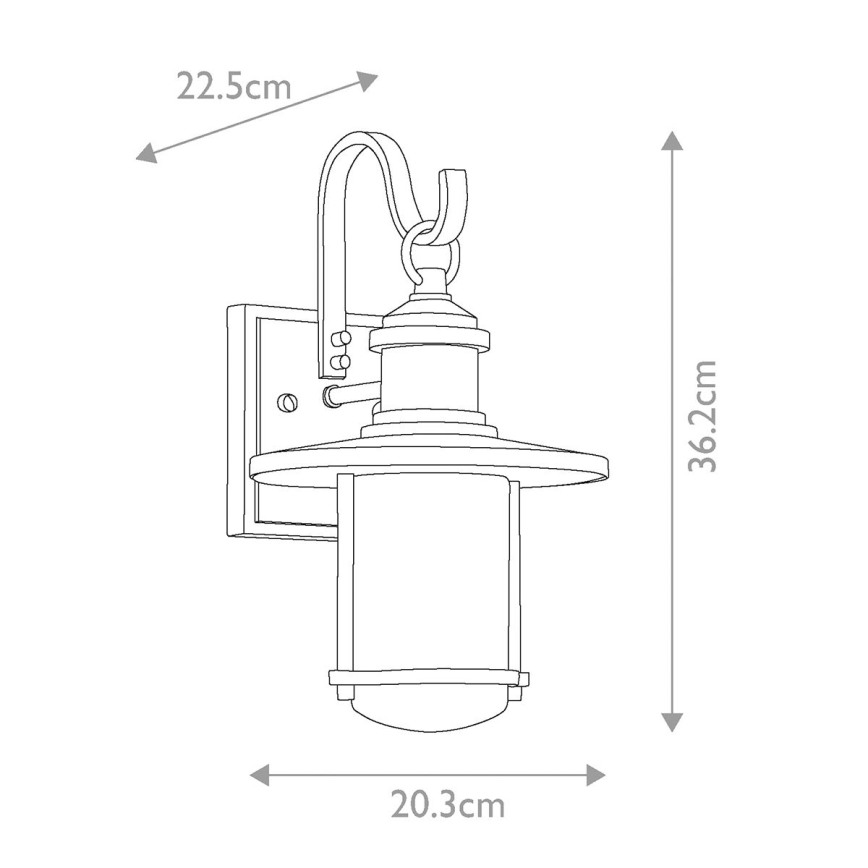 Kichler - Applique da esterno RIVERWOOD 1xE27/100W/230V IP44 antracite