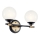 Kichler - Applique da parete per bagno LED BENNO 2xLED/3W/230V nero/oro IP44