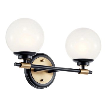 Kichler - Applique murale LED BENNO pour salle de bains 2xLED/3W/230V noir/doré IP44