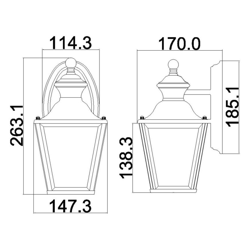 Kichler - Außenwandbeleuchtung BAY SHORE 1xE27/60W/230V IP44 gold