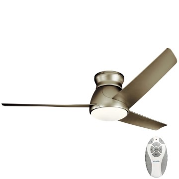 Kichler - Dimmbarer LED-Deckenventilator ERIS LED/10W/230V matt Chrom IP44 + Fernbedienung