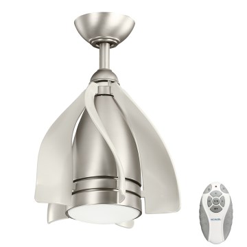 Kichler - Dimmbarer LED-Deckenventilator TERNA LED/10W/230V matt Chrom/weiß + Fernbedienung