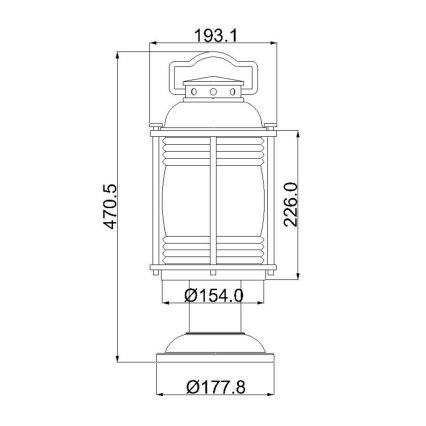 Kichler - Lampe d'extérieur ASHLANDBAY 1xE27/60W/230V IP44 bronze