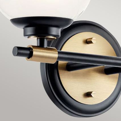 Kichler - LED-Badezimmer-Wandleuchte BENNO 2xLED/3W/230V schwarz/gold IP44