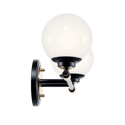 Kichler - Applique da parete per bagno LED BENNO 2xLED/3W/230V nero/oro IP44