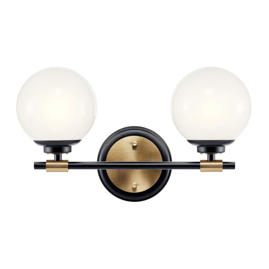 Kichler - Applique da parete per bagno LED BENNO 2xLED/3W/230V nero/oro IP44
