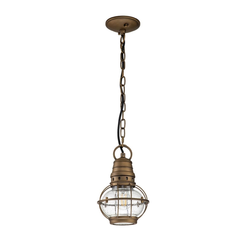 Kichler - Lampadario da esterno a catena BRIDGE POINT 1xE27/60W/230V IP44 bronzato
