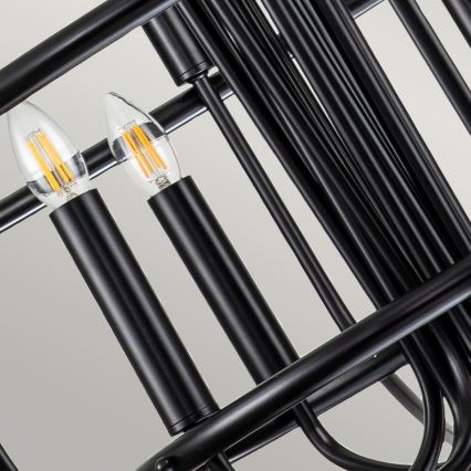Kichler - Kronleuchter mit Kette CAPITOL HILL 12xE14/40W/230V schwarz