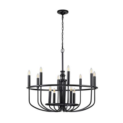 Kichler - Lustre suspendu sur chaîne CAPITOL HILL 12xE14/40W/230V noir