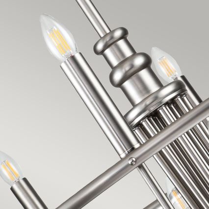 Kichler - Lampadario a catena CAPITOL HILL 12xE14/40W/230V cromo opaco