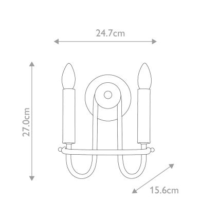 Kichler - Applique murale CAPITOL HILL 2xE14/40W/230V dorée