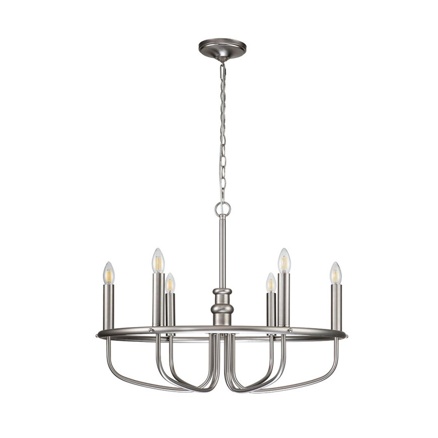 Kichler - Lampadario a catena CAPITOL HILL 6xE14/40W/230V cromo opaco