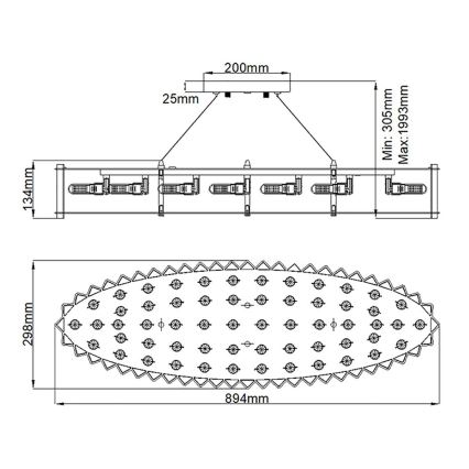 Kichler - LED-Badezimmer-Hängeleuchte CRYSTAL SKYE 12xG9/3W/230V IP44