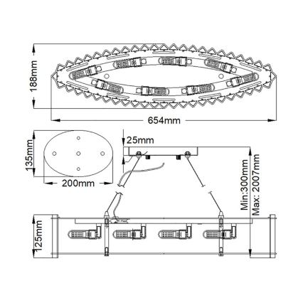 Kichler - LED-Badezimmer-Hängeleuchte CRYSTAL SKYE 8xG9/3W/230V IP44