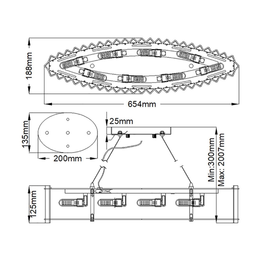 Kichler - LED-Badezimmer-Hängeleuchte CRYSTAL SKYE 8xG9/3W/230V IP44
