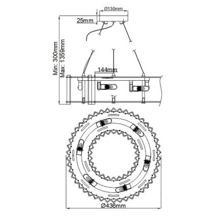 Kichler - LED-Badezimmer-Hängeleuchte CRYSTAL SKYE 6xG9/3W/230V IP44
