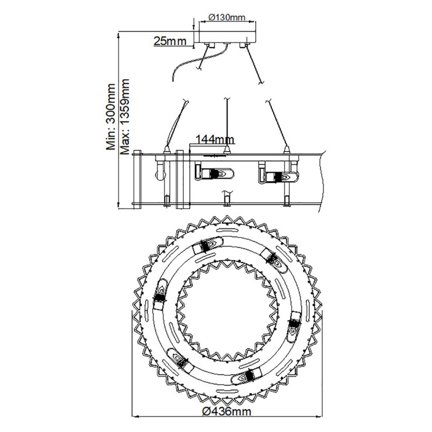 Kichler - LED-Badezimmer-Hängeleuchte CRYSTAL SKYE 6xG9/3W/230V IP44