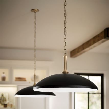 Kichler - Hängeleuchte an Kette DELAROSA 1xE27/60W/230V schwarz/Messing