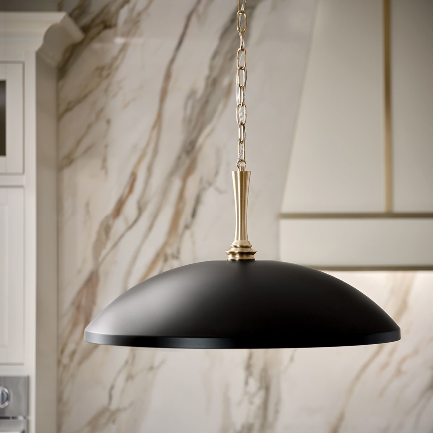 Kichler - Hängeleuchte an Kette DELAROSA 1xE27/60W/230V schwarz/Messing
