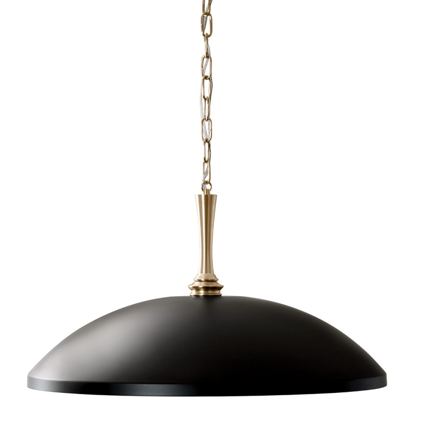 Kichler - Hängeleuchte an Kette DELAROSA 1xE27/60W/230V schwarz/Messing