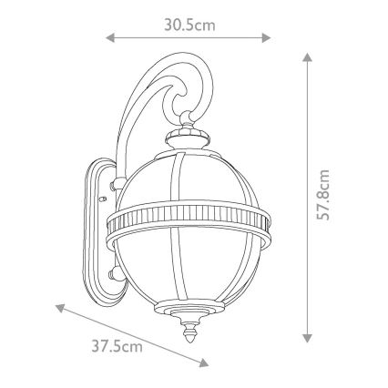 Kichler - Außenwandleuchte HALLERON 3xE14/40W/230V IP44