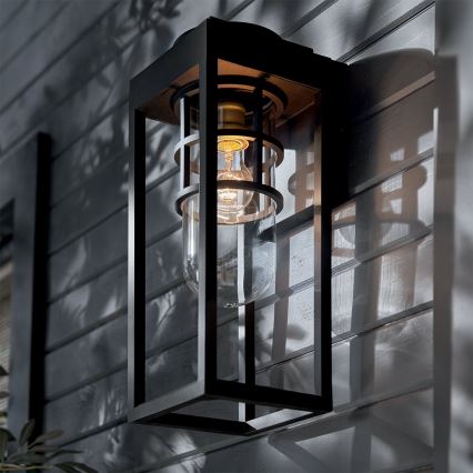 Kichler - Outdoor-Wandleuchte HONE 1xE27/60W/230V IP44 schwarz