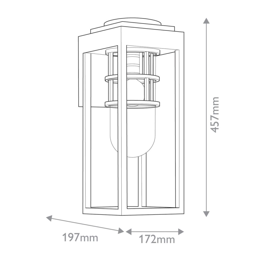 Kichler - Outdoor-Wandleuchte HONE 1xE27/60W/230V IP44 schwarz