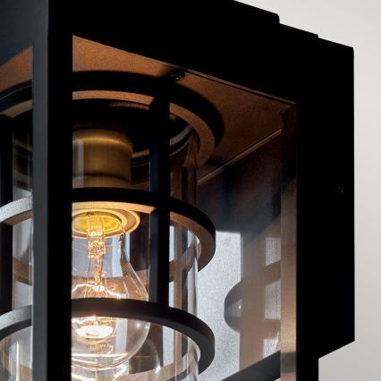 Kichler - Applique da esterno HONE 1xE27/60W/230V IP44 nero