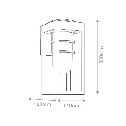 Kichler - Applique da esterno HONE 1xE27/60W/230V IP44 nero