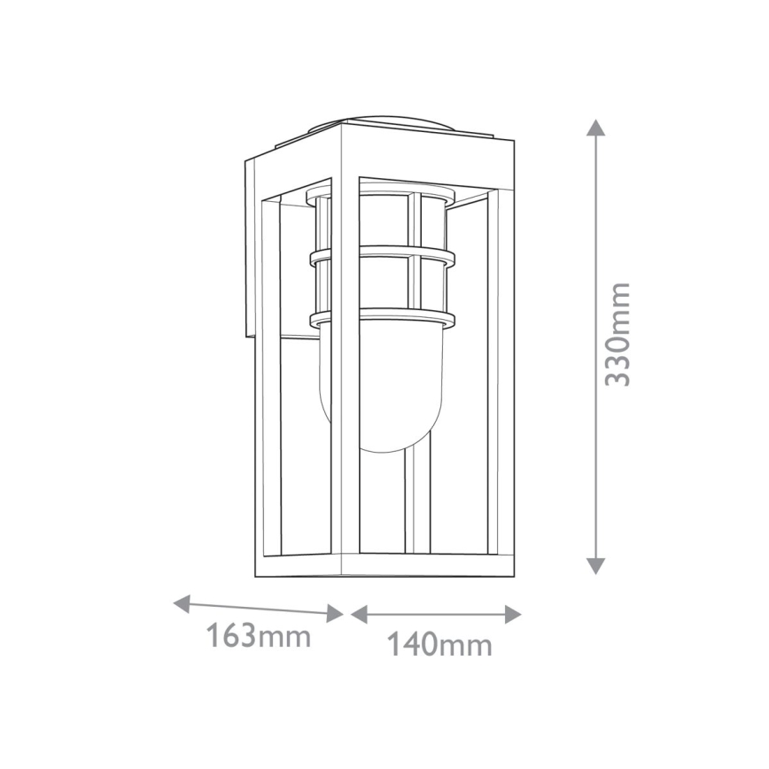 Kichler - Outdoor-Wandleuchte HONE 1xE27/60W/230V IP44 schwarz