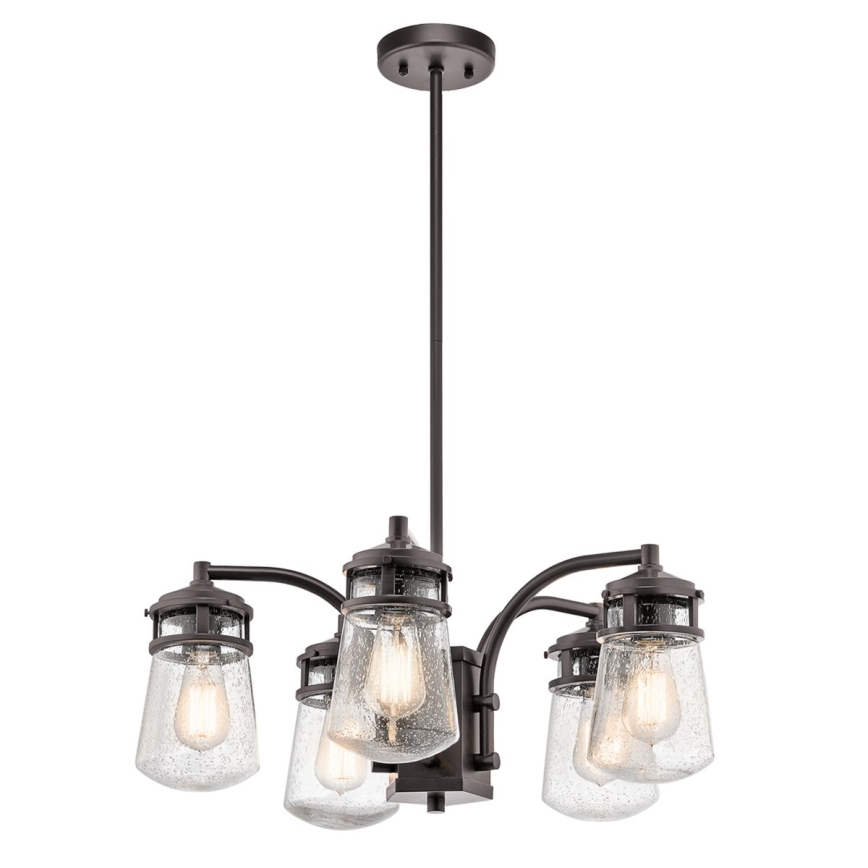 Kichler - Lampadario da esterno su palo LYNDON 5xE27/60W/230V IP44