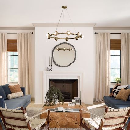 Kichler - Pendelleuchte PALTA mit Kabelabhängung, 9x E14/40W, 230V, goldfarben