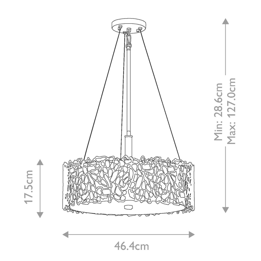 Kichler - Lampadario a sospensione con supporto rigido SILVER CORAL 3xE27/100W/230V cromo opaco