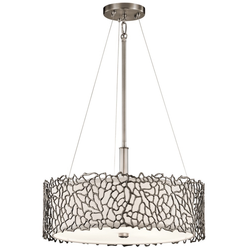 Kichler - Suspension-barre SILVER CORAL 3xE27/100W/230V chrome mat
