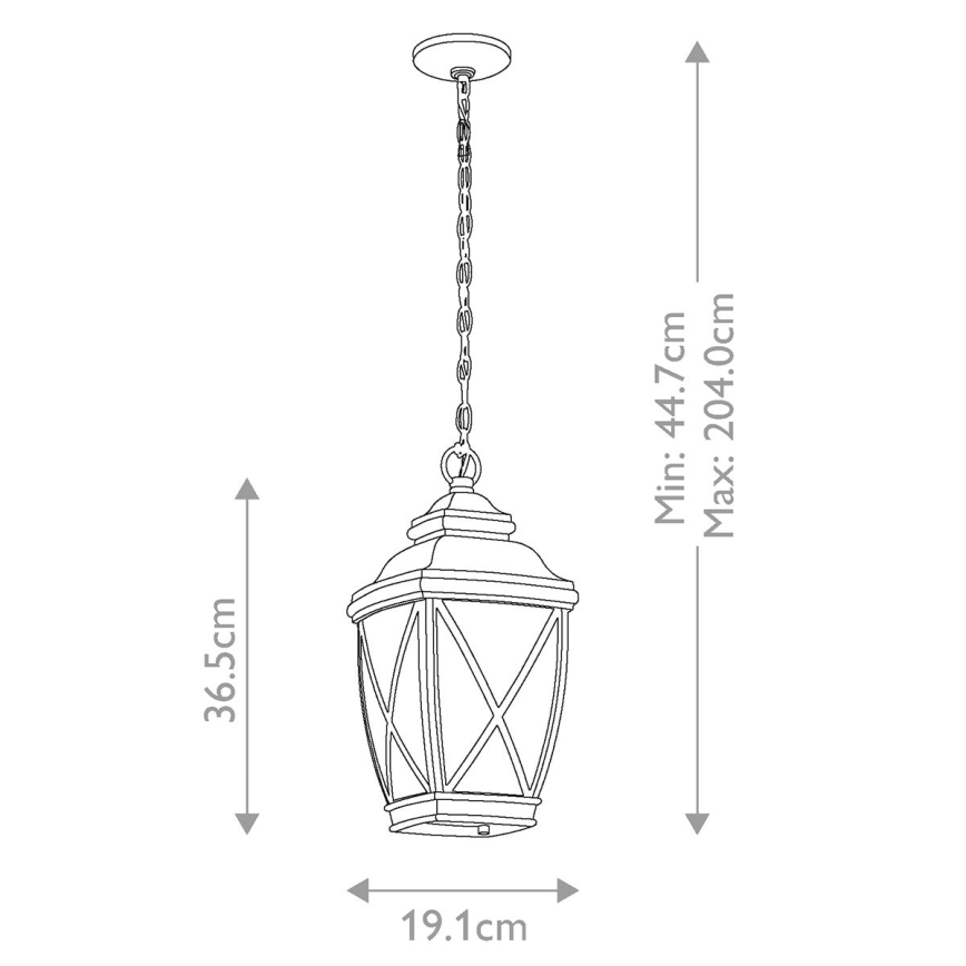 Kichler - Outdoor-Hängeleuchte an Kette TANGIER 1xE27/60W/230V IP44