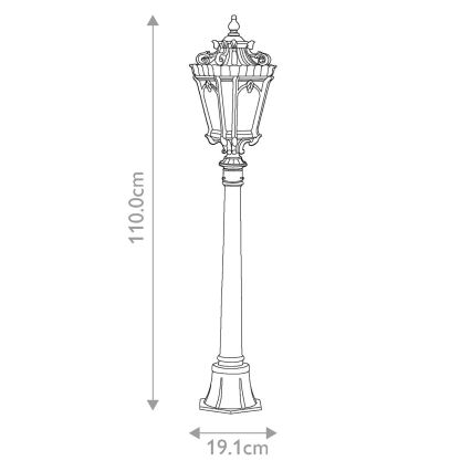Kichler - Lampe d'extérieur TOURNAI 1xE27/60W/230V IP44 bronze