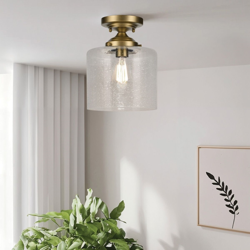 Kichler - Plafoniera WINSLOW 1xE27/60W/230V diametro 21,6 cm ottone