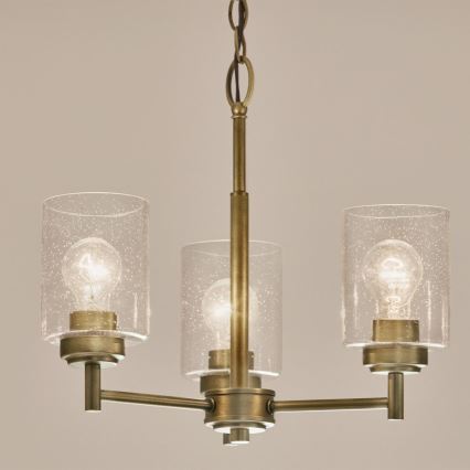 Kichler - Lampadario a sospensione con catena WINSLOW 3xE27/60W/230V diametro 45,8 cm ottone